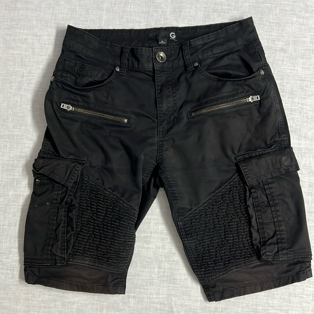 🌞 Guess black denim cargo gothic shorts men size 28